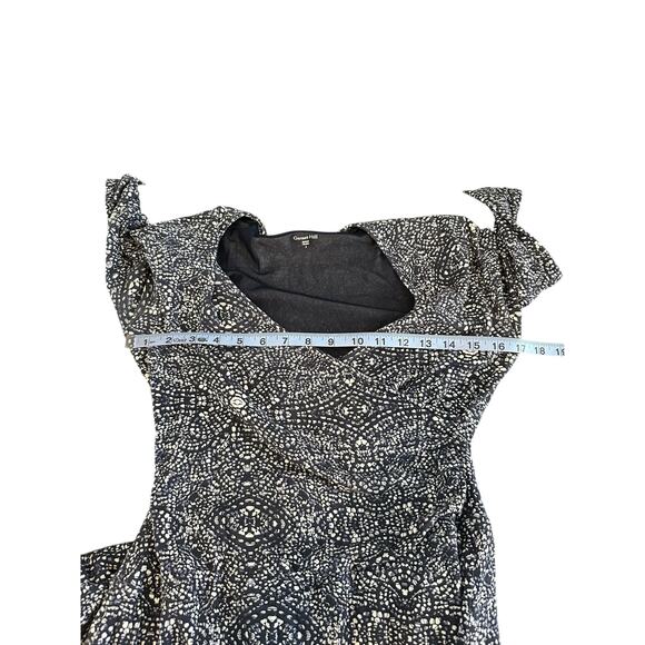 Garnett Hill Brianna‎ Surplice Knit Dress Blue White Faux Wrap Slimming Small - Picture 10 of 11